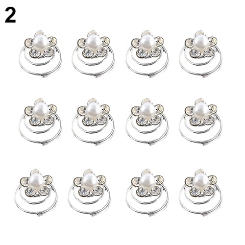 5PCs Hair Pin Twist Coils Flower Swirl Spiral Hairpin Crystal Shining Hair Clip 5PCs Hair Pin Twist Coils Flower Swirl Spiral Hairpin Crystal Shining Hair Clip